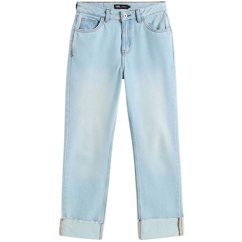 Vans Annabelle Straight Leg Denim Jeans Pants Women 26x27 Light Blue Wash New